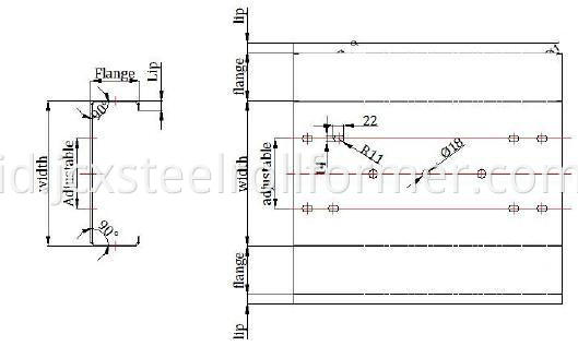 Mesin Roll Forming C Purlin yang Dapat Diganti Otomatis